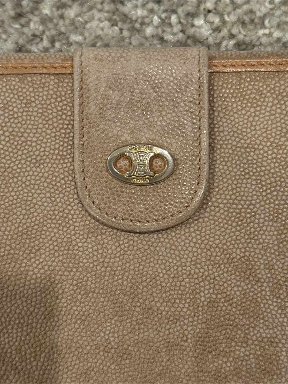 Celine Taupe Suede Continental Wallet with Gold Hardware - Picture 6 of 8
